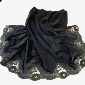 USA Vintage BODY LITES J.C. PENNEYHalf Slip Skirt BLACK SATIN Nylon 28" LARGE